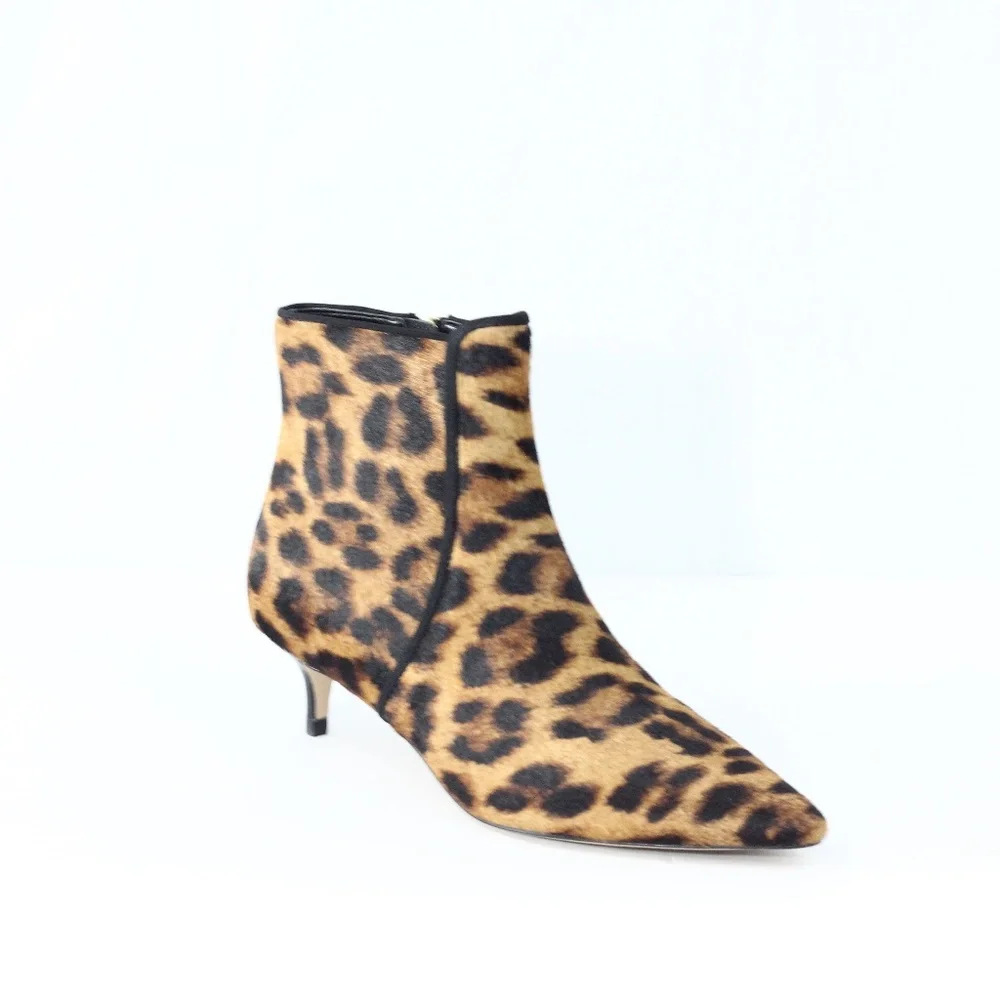 Talbots Leopard Print Boots sz 6.5 New Women Kitten Heel Bootie Iona fashion